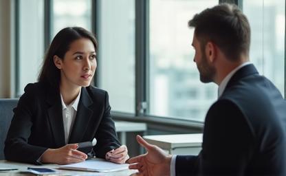 Person conducting an interview